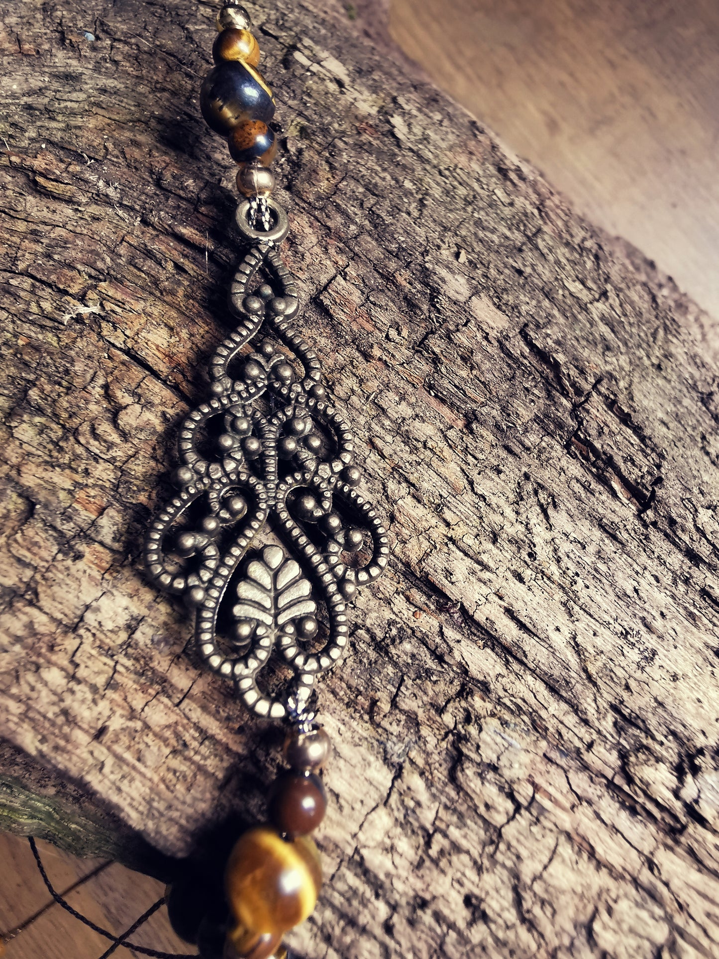 GAYA ELEMENTS – Ankle & Wrist Bracelet with Tiger Eye and Brass Ornament