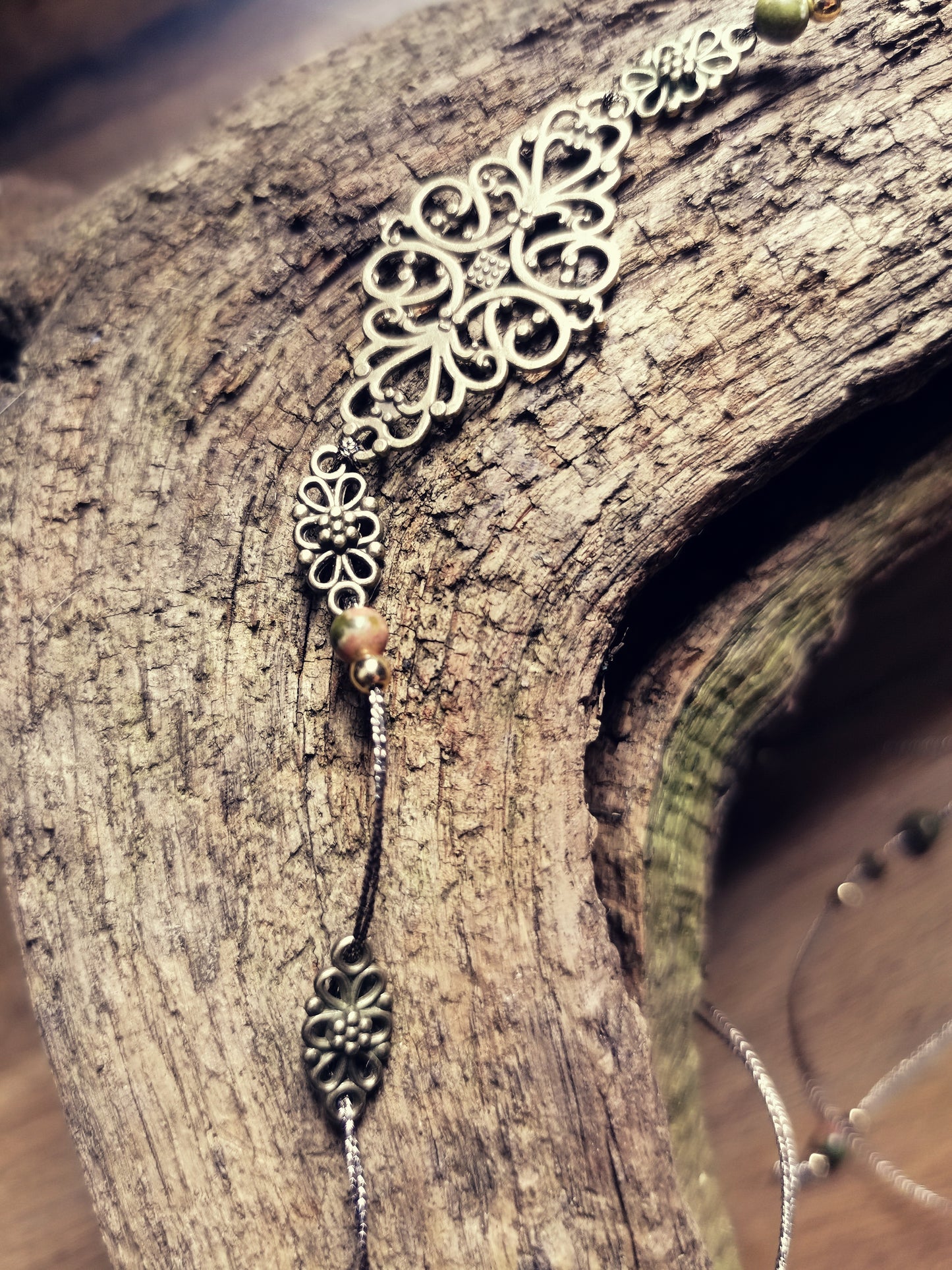 GAYA ELEMENTS – 3-in-1 Headband, Necklace & Choker with Unakite