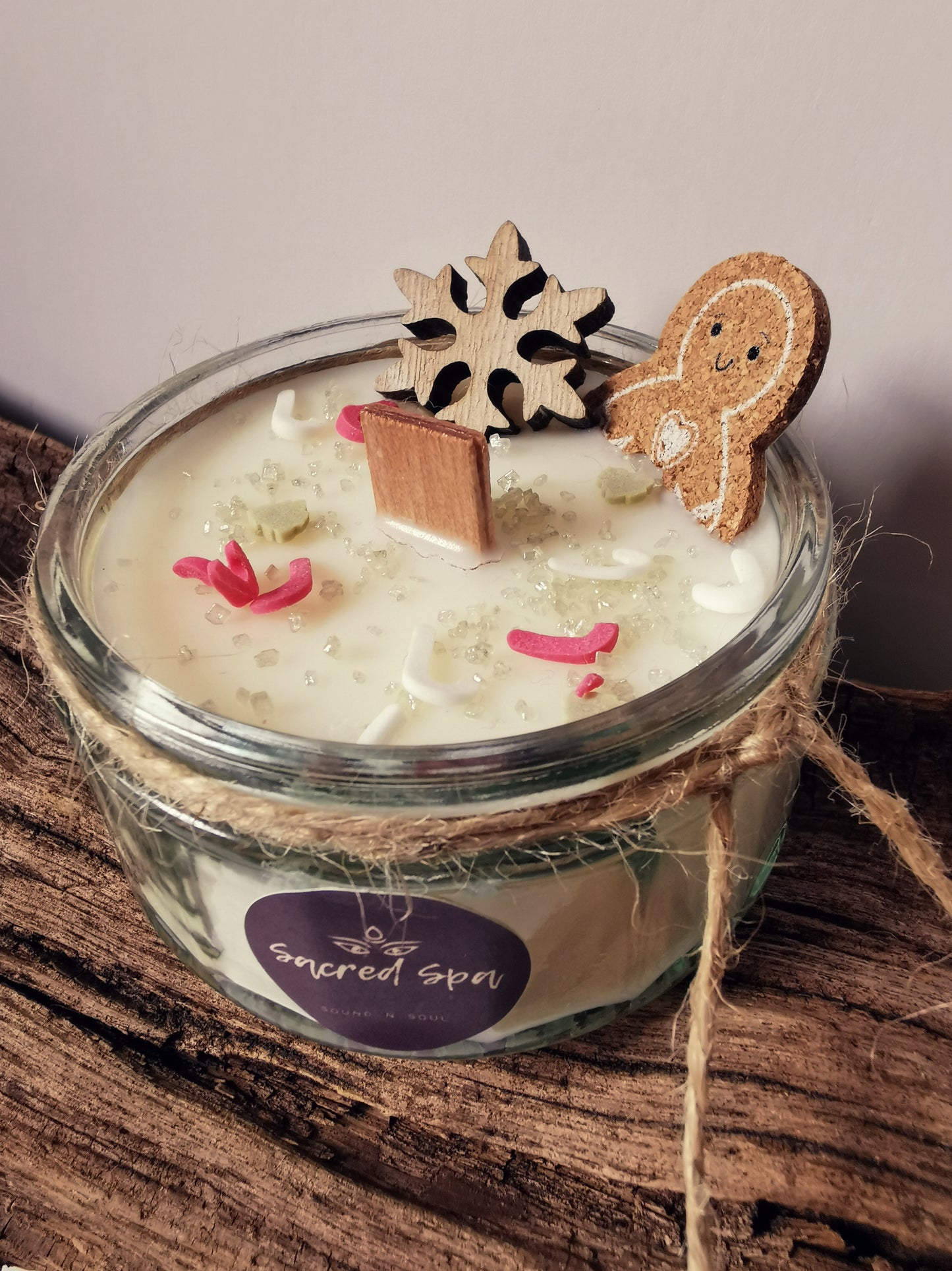 Gingerbread Man Rustic candle-SMALL