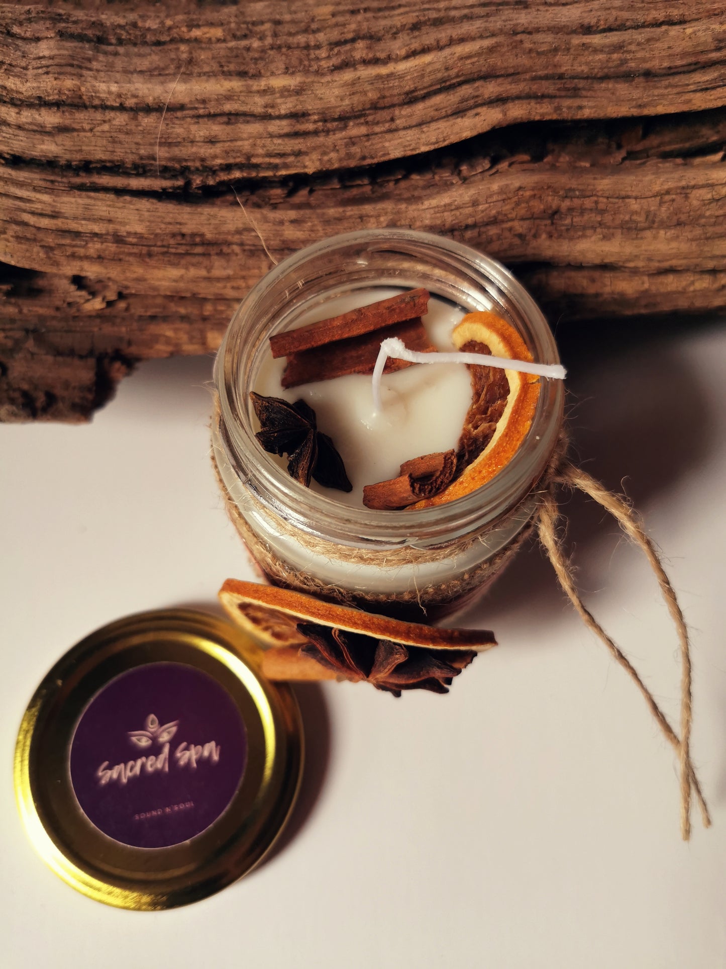 Orange & Cinnamon Rustic Candle