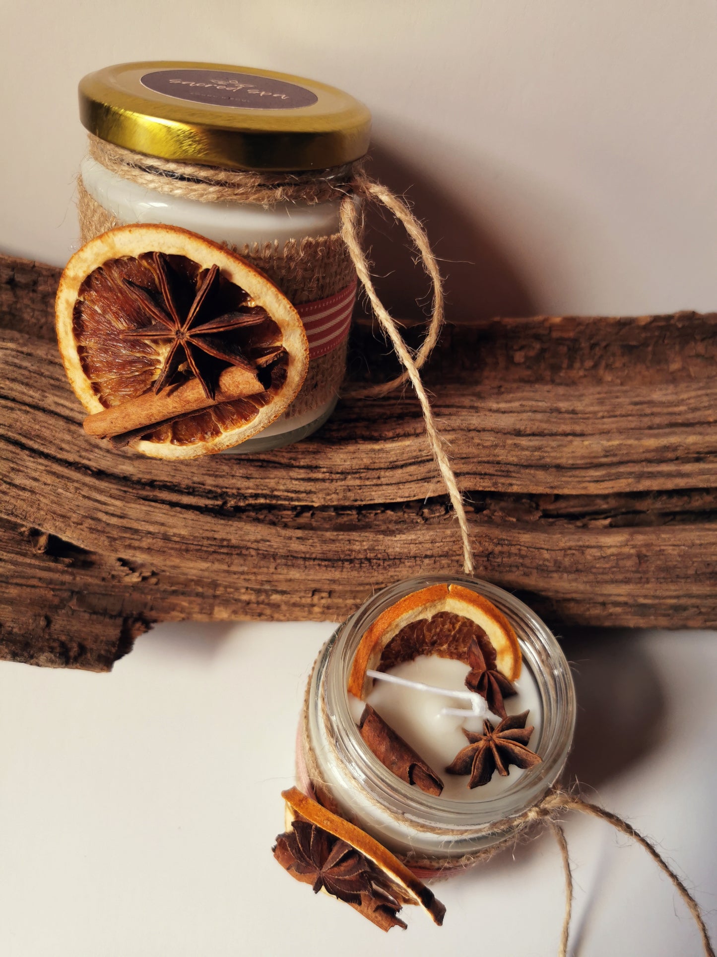 Orange & Cinnamon Rustic Candle