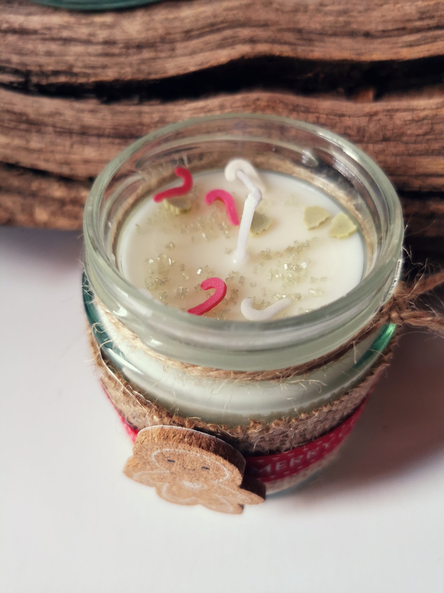 Gingerbread Man Rustic Candle