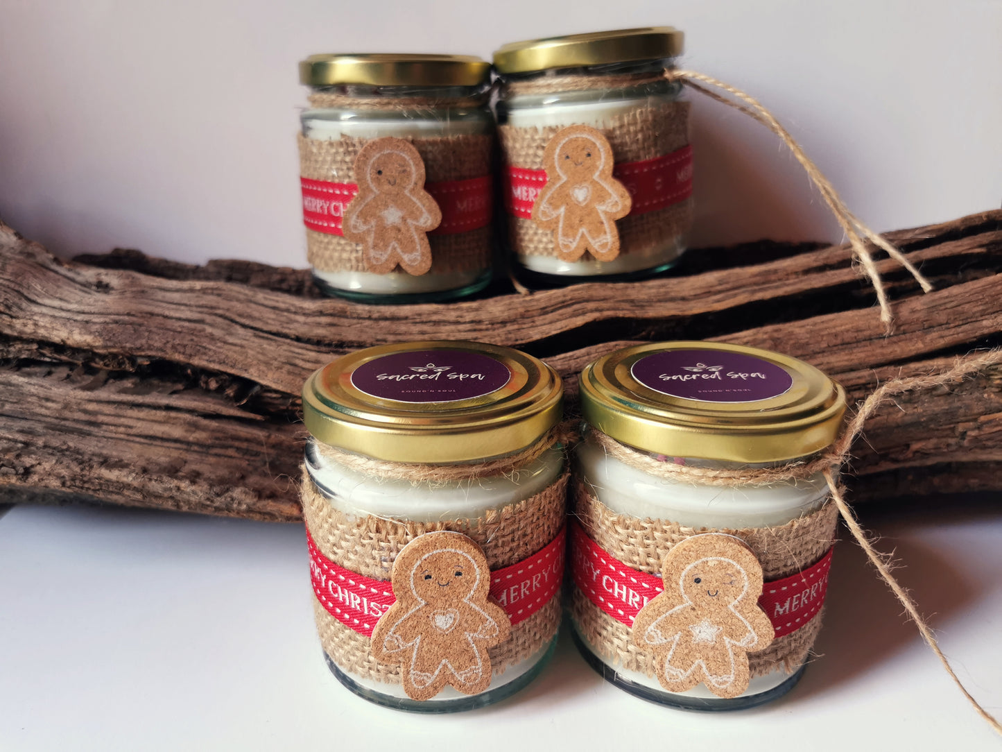 Gingerbread Man Rustic Candle