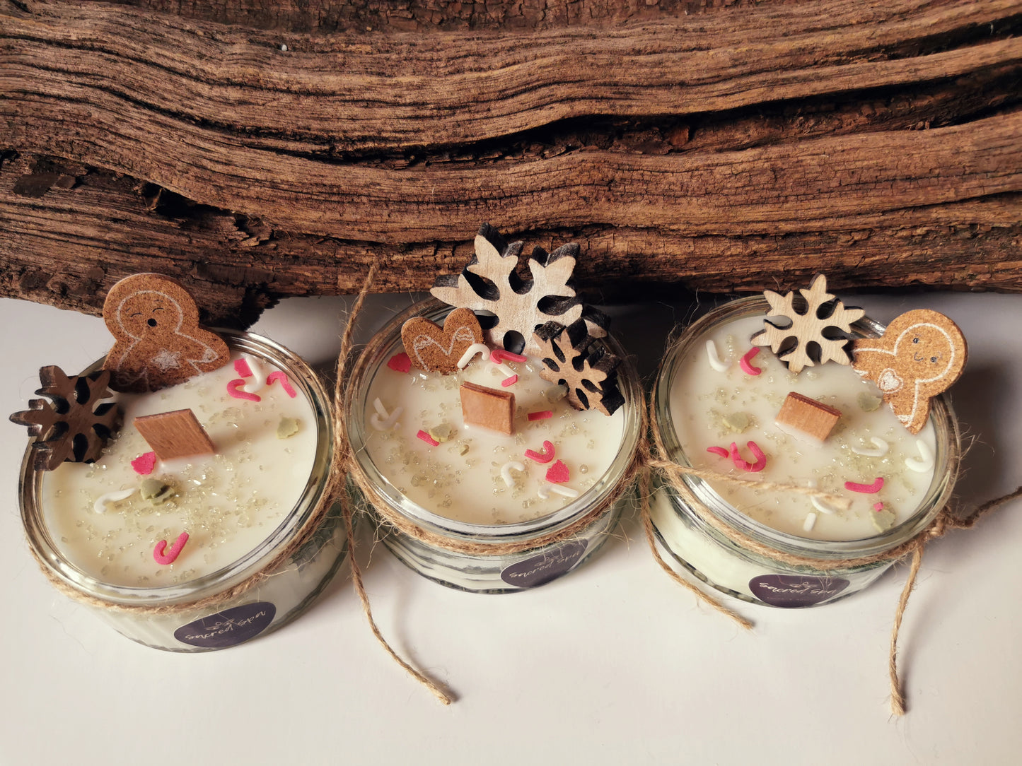 Gingerbread Man Rustic candle-SMALL