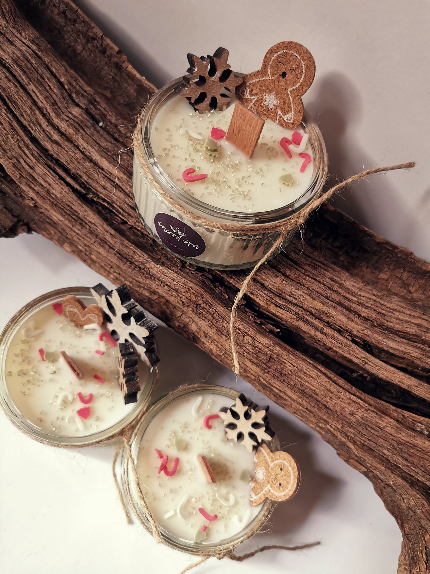 Gingerbread Man Rustic candle-SMALL