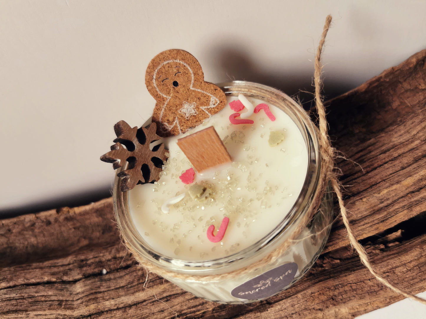 Gingerbread Man Rustic candle-SMALL