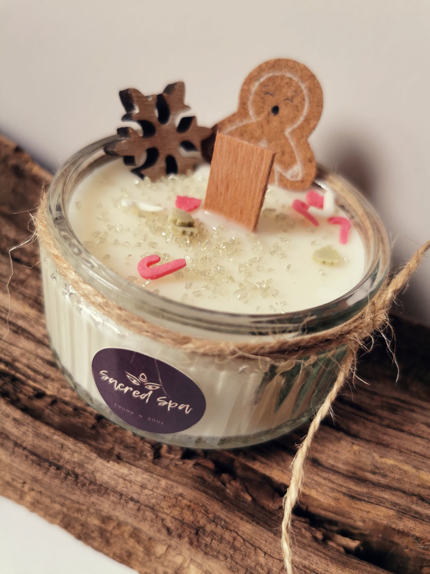 Gingerbread Man Rustic candle-SMALL