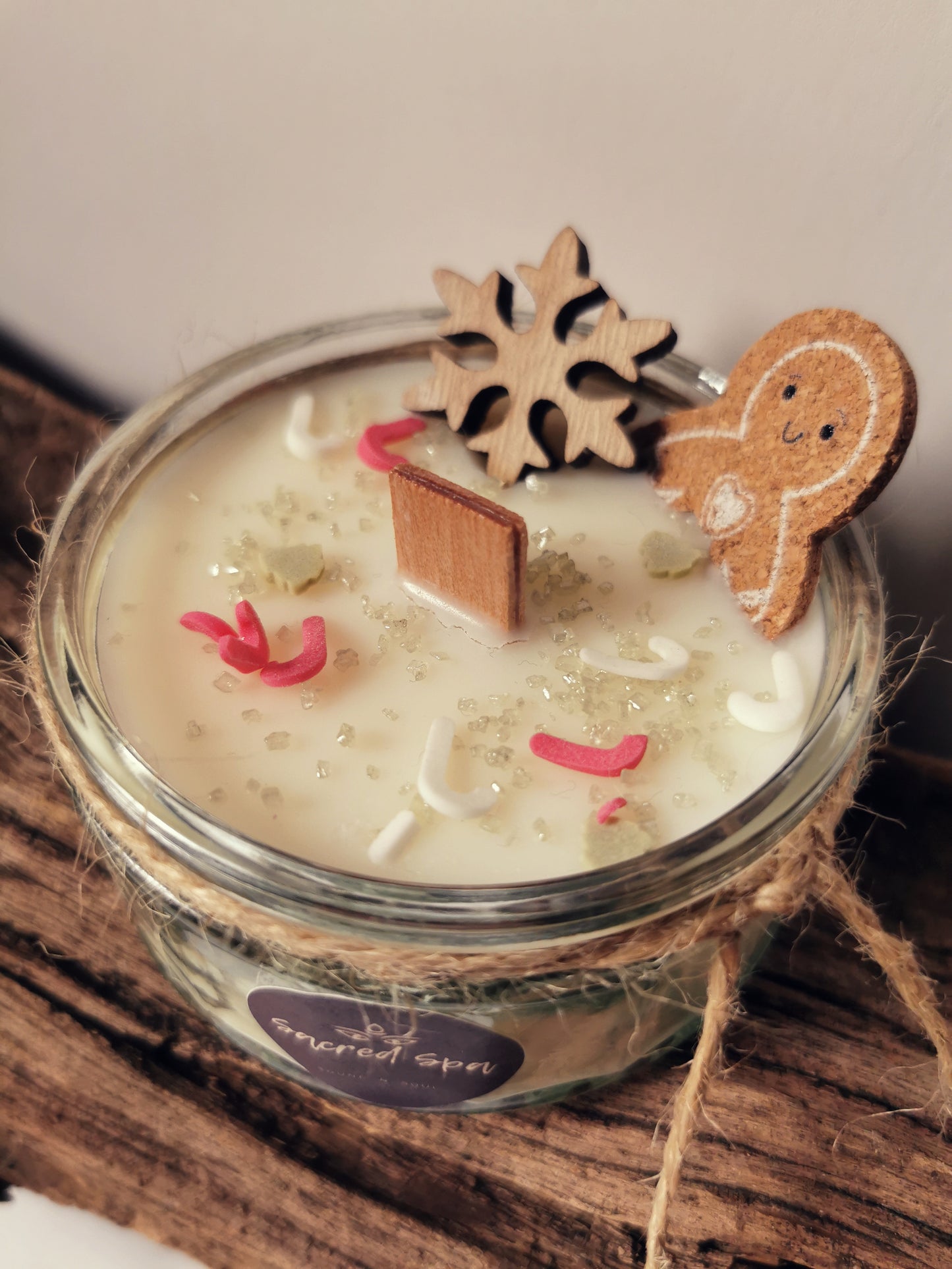 Gingerbread Man Rustic candle-SMALL