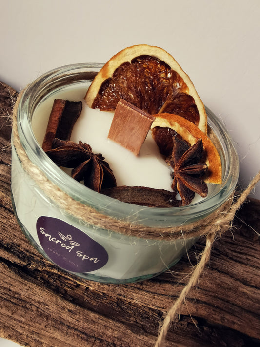 Orange & Cinnamon Rustic Candle - SMALL